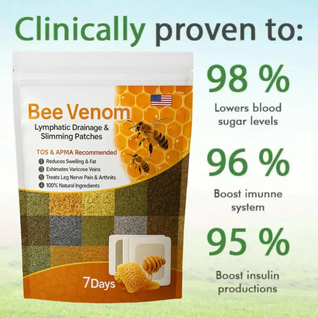 New Bee Venom Patches – Natural Stress Relief & Detox Patch Solution | Relaxation & Wellness Aid